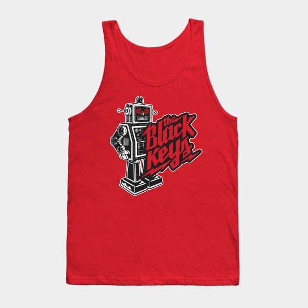 The Black Keys Retro Rockin' Robot (Multi-Colored) Tank Top by Recondo76